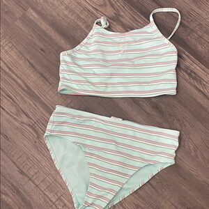 Wonder Nation Mint and Pink Bikini Set